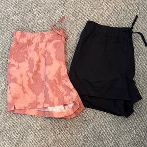 Bundle - The North Face Pink Marble Athletic and Black Athletic Short- 2 pair